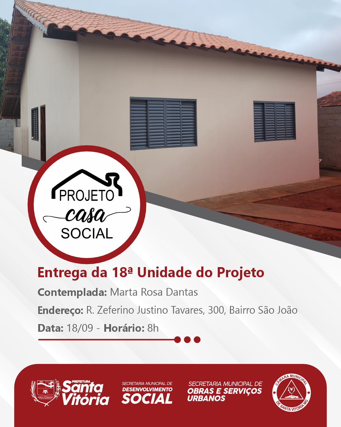 Mais Uma Unidade Do Projeto Casa Social Ser Entregue Em Santa Vit Ria