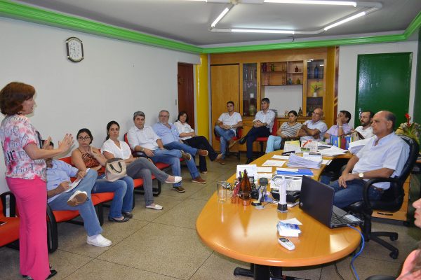 Dra Rosuita Fratari Bonito colaborando para a reestruturação da Rede de Atenção à Saúde durante reunião no Gabinete do Prefeito Salim Curi