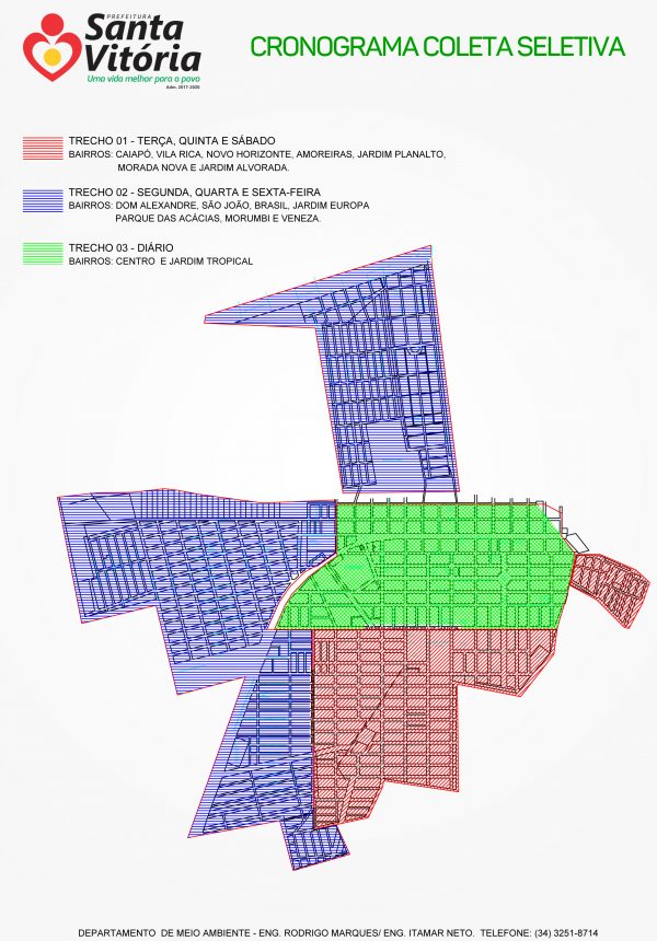 Mapa – Cronograma Coleta Seletiva 2017