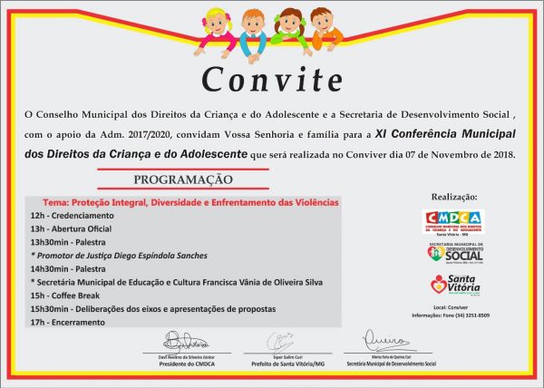 CMDCA realiza XI Conferência Municipal dos Direitos da Criança e do Adolescente