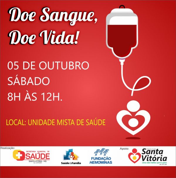 Secretaria de Saúde e Hemominas fazem campanha para coletar sangue em Santa Vitória