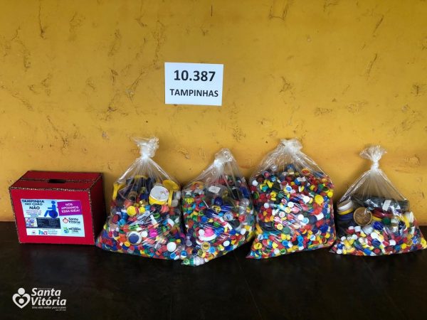 Santa Vitória apoia campanha Tampinhas de Amor