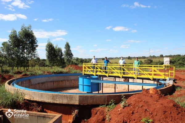 Na ETE, o Vice-Prefeito Renato José de Paula, o Engenheiro da Prefeitura Pablo Simonini, Secretário de Obras Diego Lima e o Enngenheiro Responsável, Italo Matos
