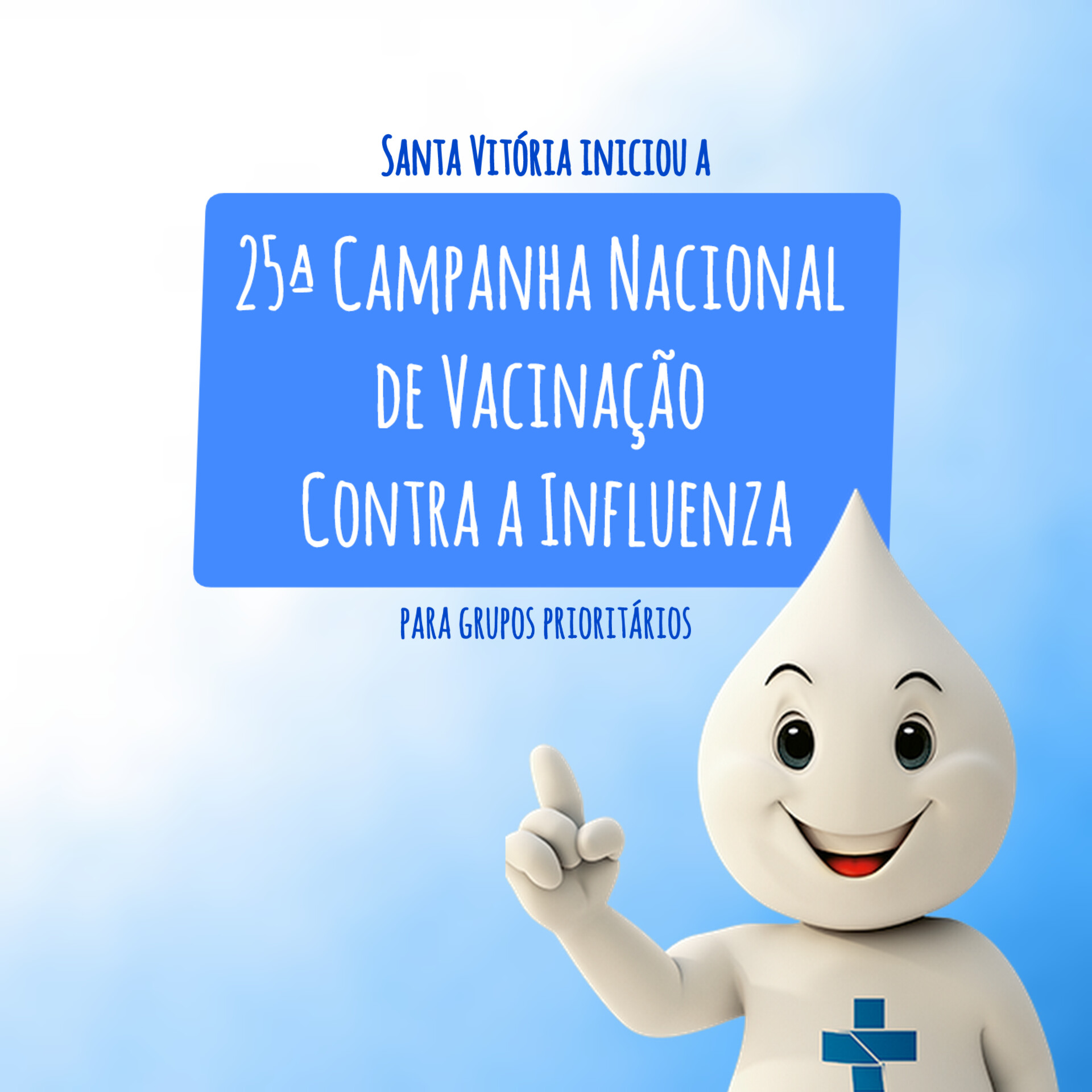 Santa Vitória iniciou a 25ª Campanha Nacional de Vacinação Contra a Influenza para grupos prioritários